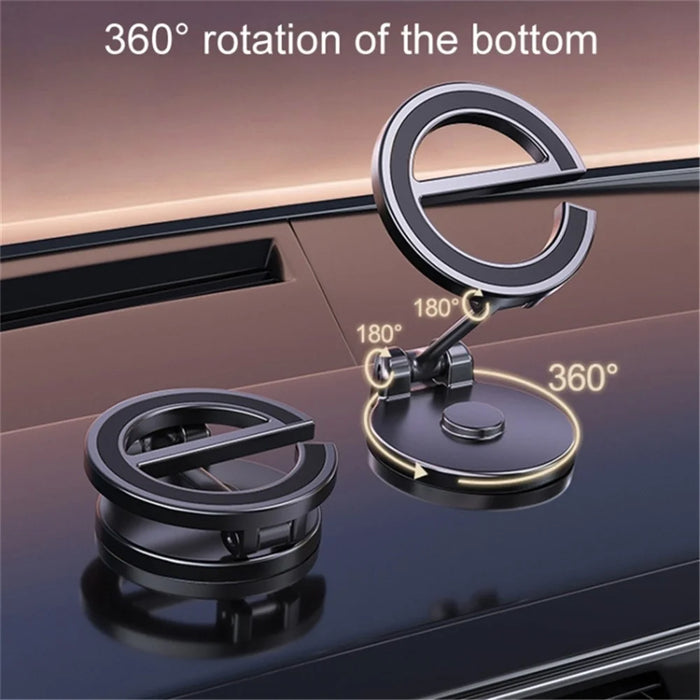D38 E-Shape Alloy Magnetic Car Phone Holder for iPhone 16 / 16 Plus / 16 Pro / 16 Pro Max Car Dashboard Folding Mount - 2