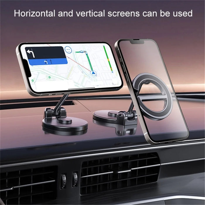 D38 E-Shape Alloy Magnetic Car Phone Holder for iPhone 16 / 16 Plus / 16 Pro / 16 Pro Max Car Dashboard Folding Mount - 4