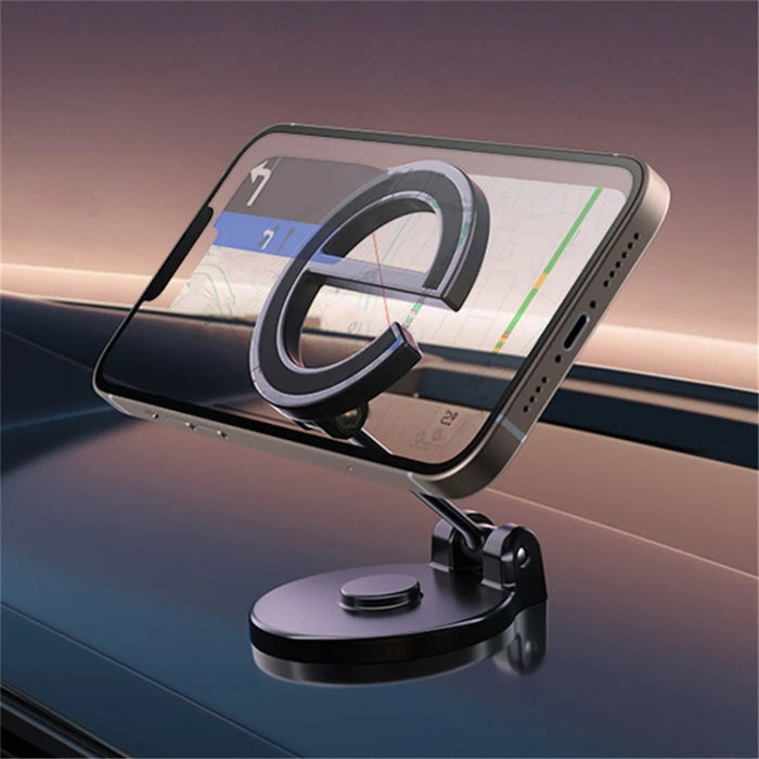 D38 E-Shape Alloy Magnetic Car Phone Holder for iPhone 16 / 16 Plus / 16 Pro / 16 Pro Max Car Dashboard Folding Mount - 5