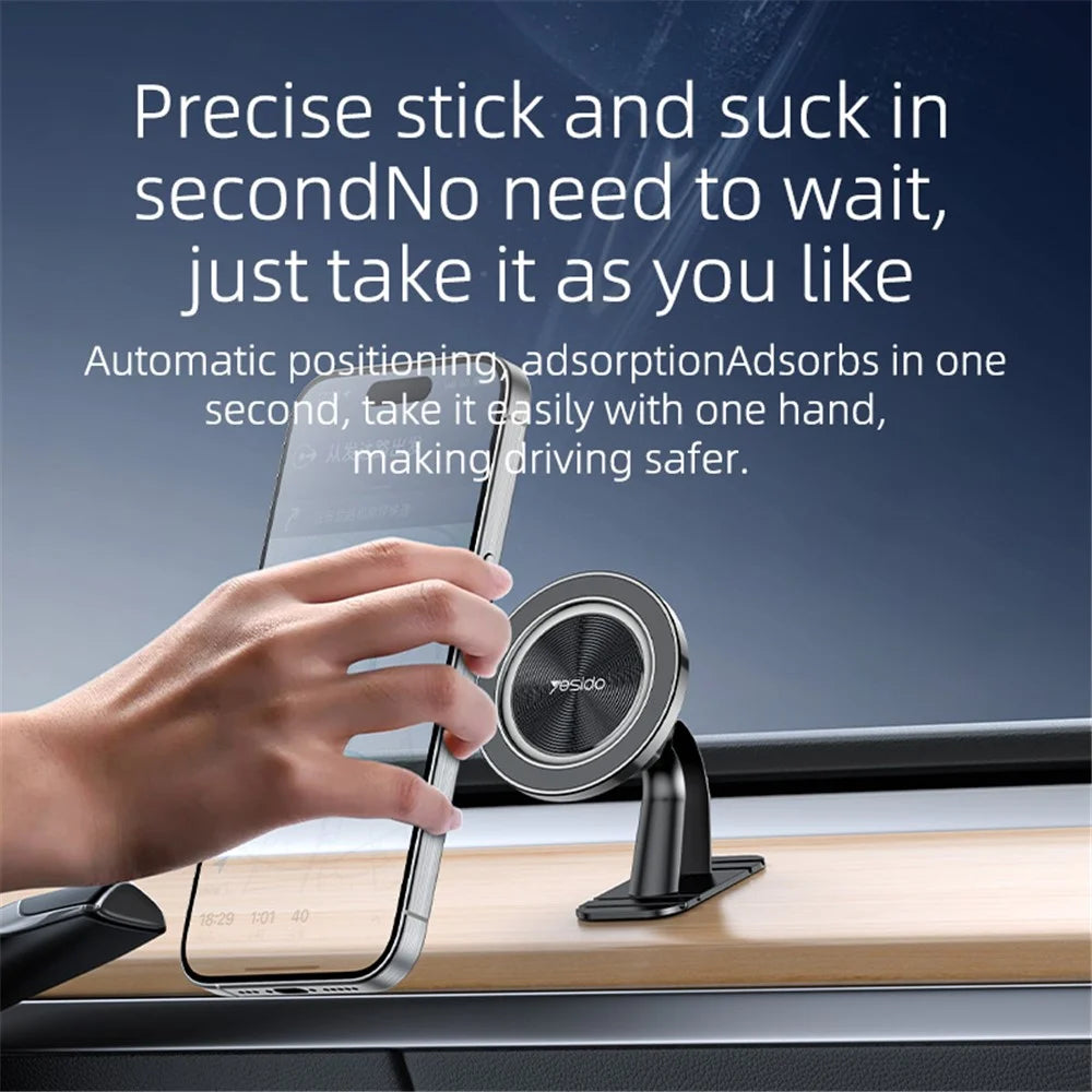 YESIDO C201 Adhesive Bottom Car Mount Phone Bracket Magnetic Holder - 2