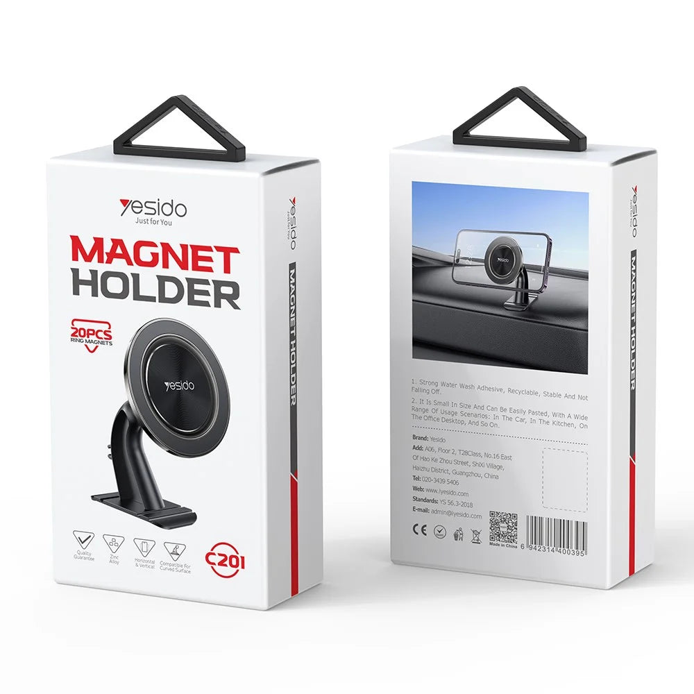 YESIDO C201 Adhesive Bottom Car Mount Phone Bracket Magnetic Holder - 5