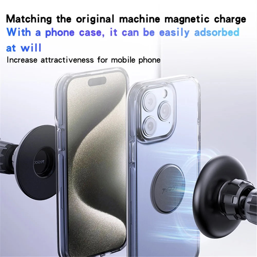 YESIDO C207 2PCS Leather Texture Alloy Sheet Self-Adhesive Phone Back Adapter for Magnetic Wireless Charger - 3
