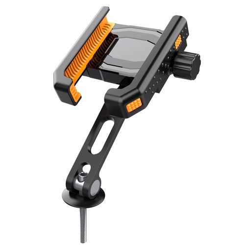 QX-24 Bike Stem Phone Holder Bicycle Stem Mount Aluminum Alloy+ABS Mobile Phone Bracket - Orange - 1