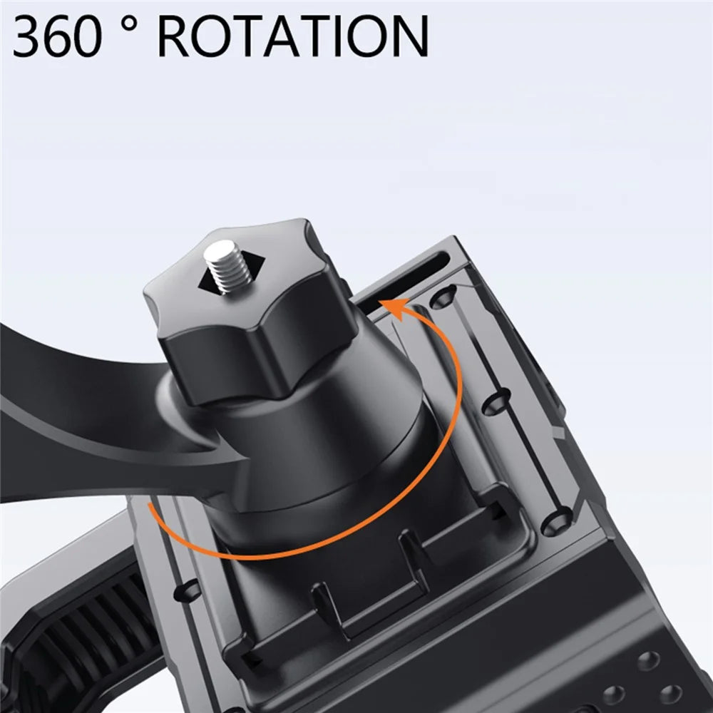 QX-24 Bike Stem Phone Holder Bicycle Stem Mount Aluminum Alloy+ABS Mobile Phone Bracket - Orange - 3