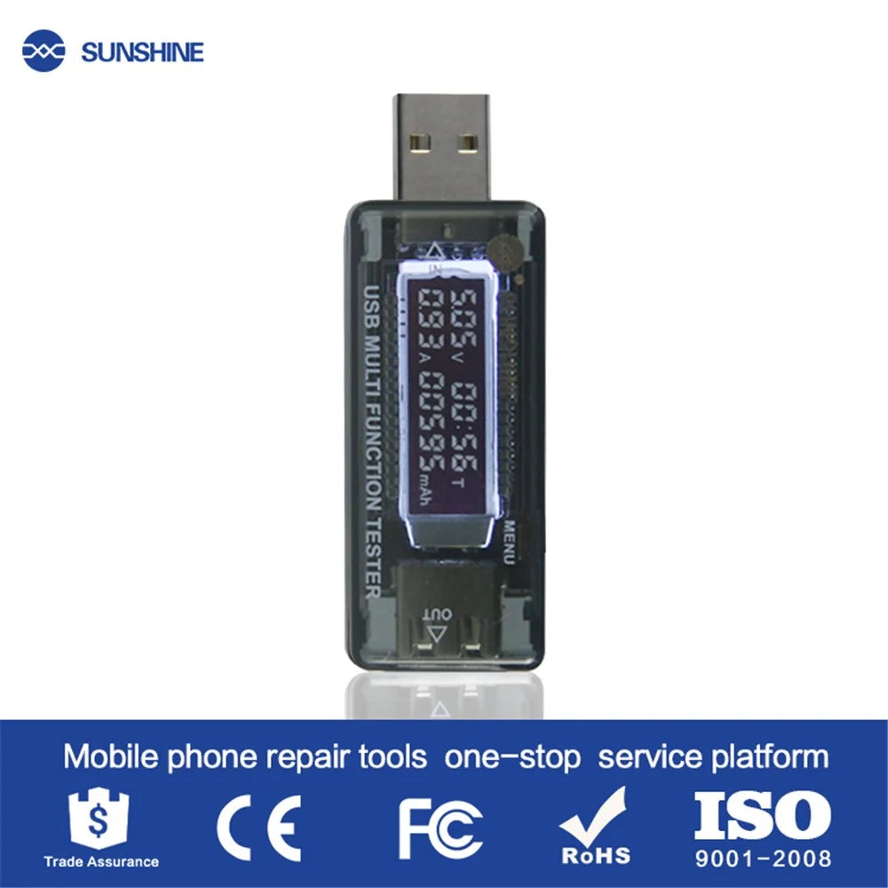 SUNSHINE SS-302A USB Intelligent Digital Display Detector (QC4.0) - 3
