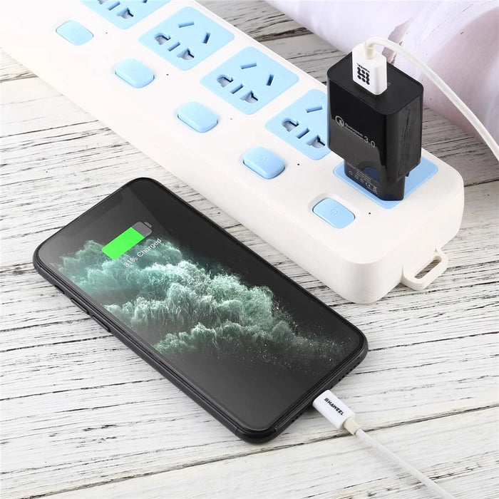 LZ-706 QC 3.0 Fast Charging USB Wall Charger Travel Power Adapter - Black - 4