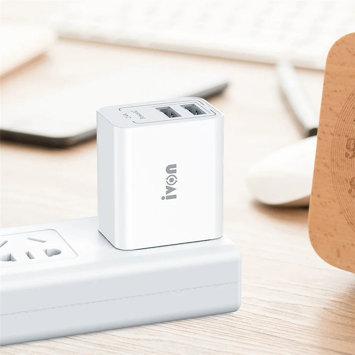 IVON AD36 12W USB Wall Charger US Plug 5V 2.4A Dual USB Port Fast Charging Block - 4