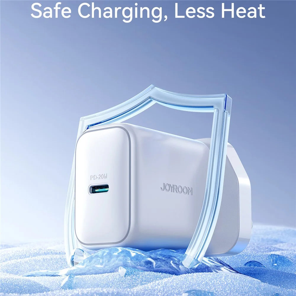 JOYROOM JR-TCF20 UK Plug PD 20W Fast Charger Type-C Wall Charger Adapter for iPhone 16-15 Series, White - 7