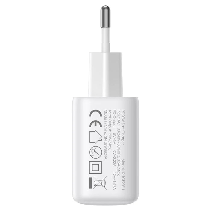 JOYROOM TCF20 PD 20W Fast Charging EU Plug Charger Set with 1m Type-C to Type-C Cable for iPhone 16-15 Series - 3