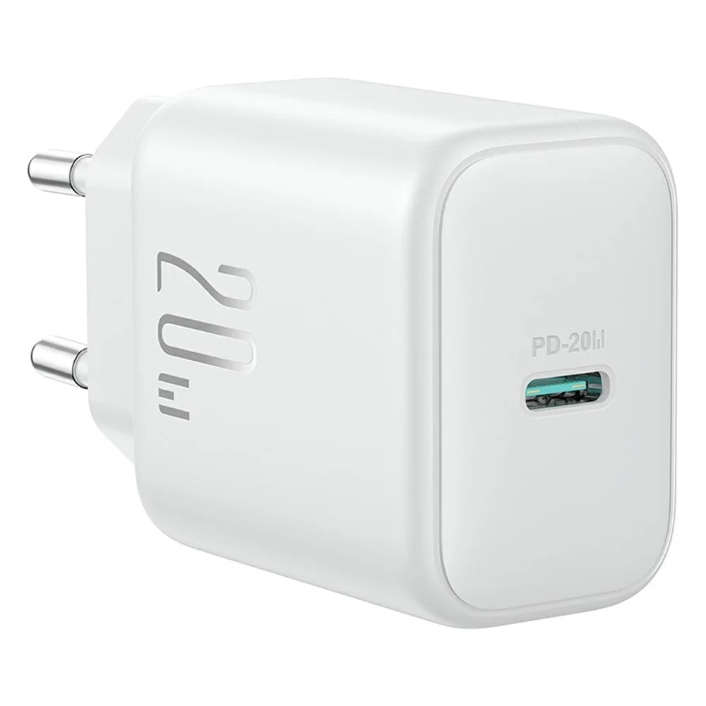 JOYROOM JR-TCF20 Mini PD 20W Quick Charger Travel Power Plug Adapter with Type-C to 8-Pin Cable, EU Plug - 2