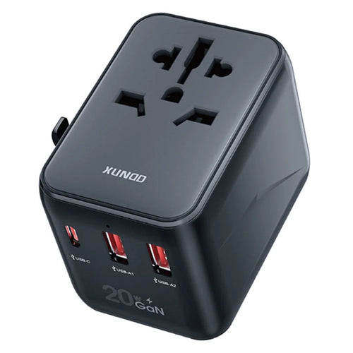 XUNDD XDCH-069 International Travel Power Adapter 20W 3-Port USB Wall Charger - 1