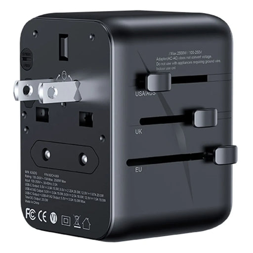 XUNDD XDCH-069 International Travel Power Adapter 20W 3-Port USB Wall Charger - 2
