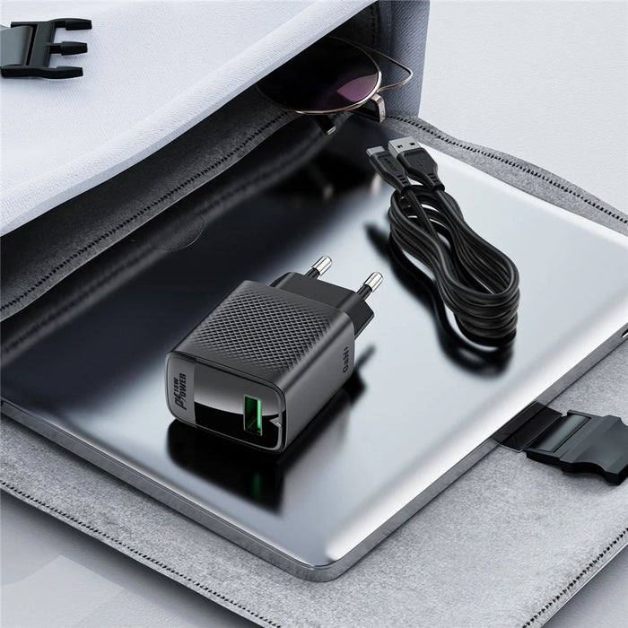 ACEFAST A90 GaN Wall Charger QC 18W Single USB-A Power Adapter with Type-C Cable - EU Plug - 6