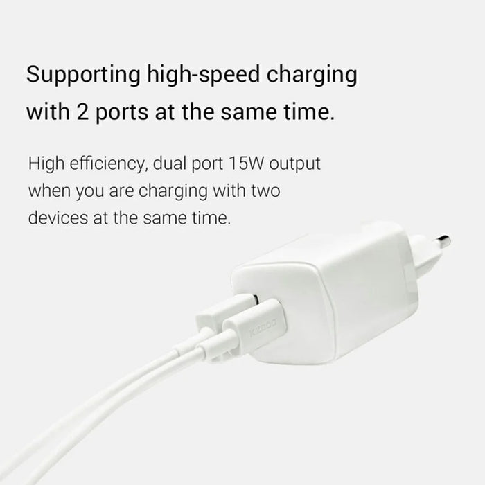 KZDOO PD 20W Wall Charger USB-C+USB-A Dual-Port Power Adapter Charger - EU Plug - 4