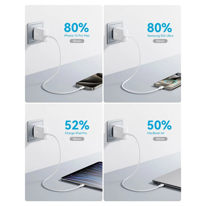 JOYROOM JR-TCF24 PD 30W Fast Charging EU Plug Charger with 1m Type-C to Type-C Data Cable - 3