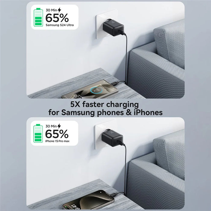 JOYROOM JR-TCF23 Wall Charger USB-C Single Port PD 25W Fast Charging Adapter, EU Plug - 4