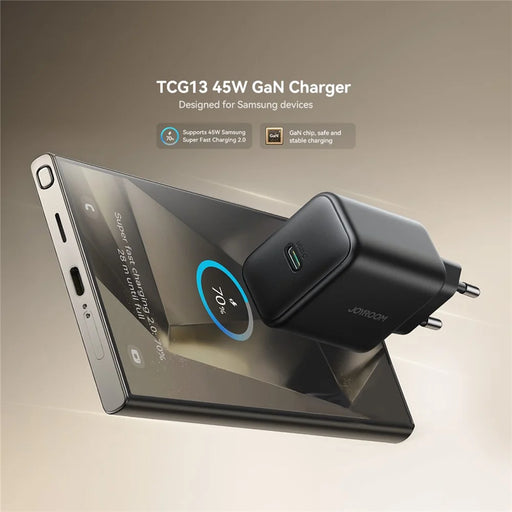 JOYROOM TCG13 EU Plug 45W GaN Fast Charger for Samsung Phones Mini Power Adapter, - 2