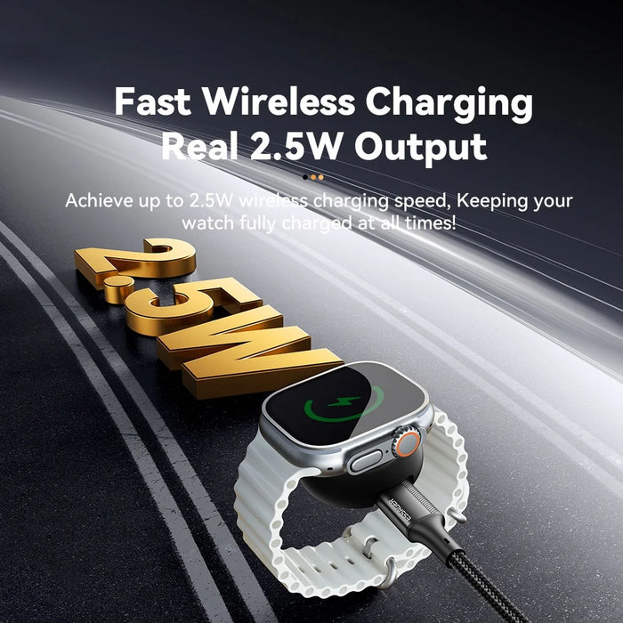 ESSAGER For Apple Watch Magnetic Wireless Charger Type-C Female Port Charging Dock - 4