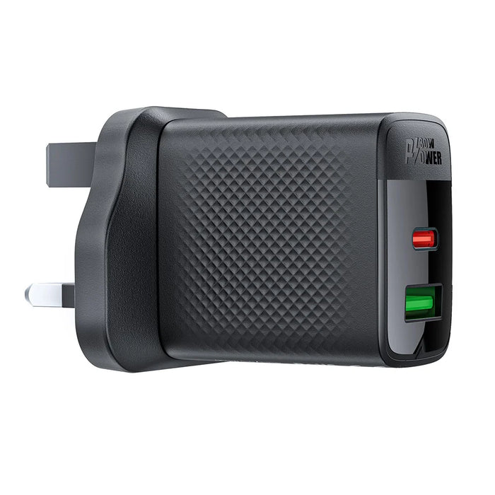 ACEFAST A99 PD 30W GaN Charger Fast Charging USB-C+USB-A Dual Port Charger, UK Plug - 3