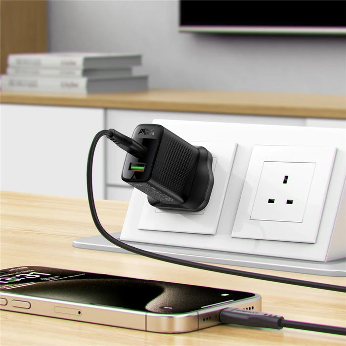 ACEFAST A99 PD 30W GaN Charger Fast Charging USB-C+USB-A Dual Port Charger, UK Plug - 5
