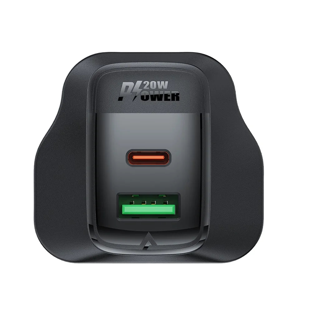 ACEFAST A79 PD 20W GaN Charger USB-C+USB-A Dual Port Phone Charger, UK Plug - 4