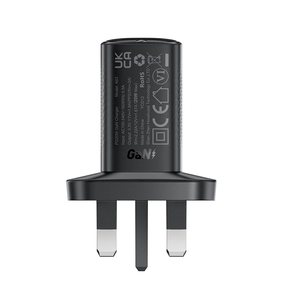ACEFAST A83 PD 20W Single USB-C GaN Charger Phone Wall Charger Adapter, UK Plug - 6
