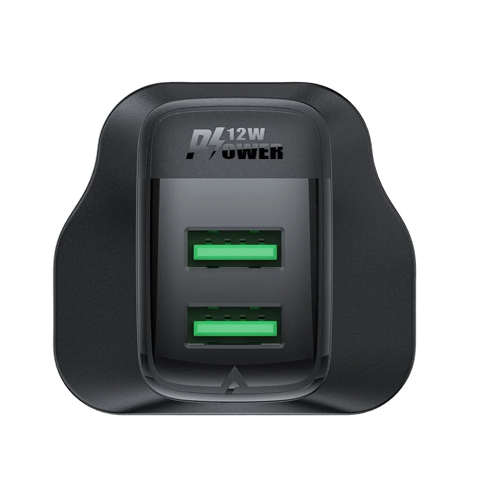 ACEFAST A87 12W Wall Charger USB-A+USB-A Dual Port Phone Charger, UK Plug - 3