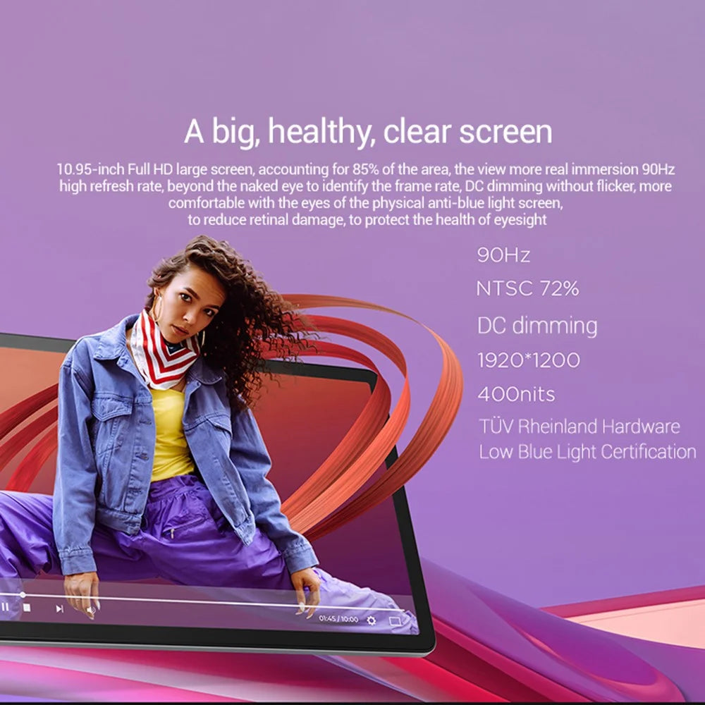 LENOVO Zhaoyang K10 10.95-inch Office Entertainment Student Tablet 8+128G Dual Lens Smart Tablet, WiFi Version - US Plug - 5