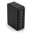 818PD QC3.0 PD 20W Fast Charging Station 5 USB + 1 Type-C Phone Tablet Desktop Charger - Black / EU Plug - 1