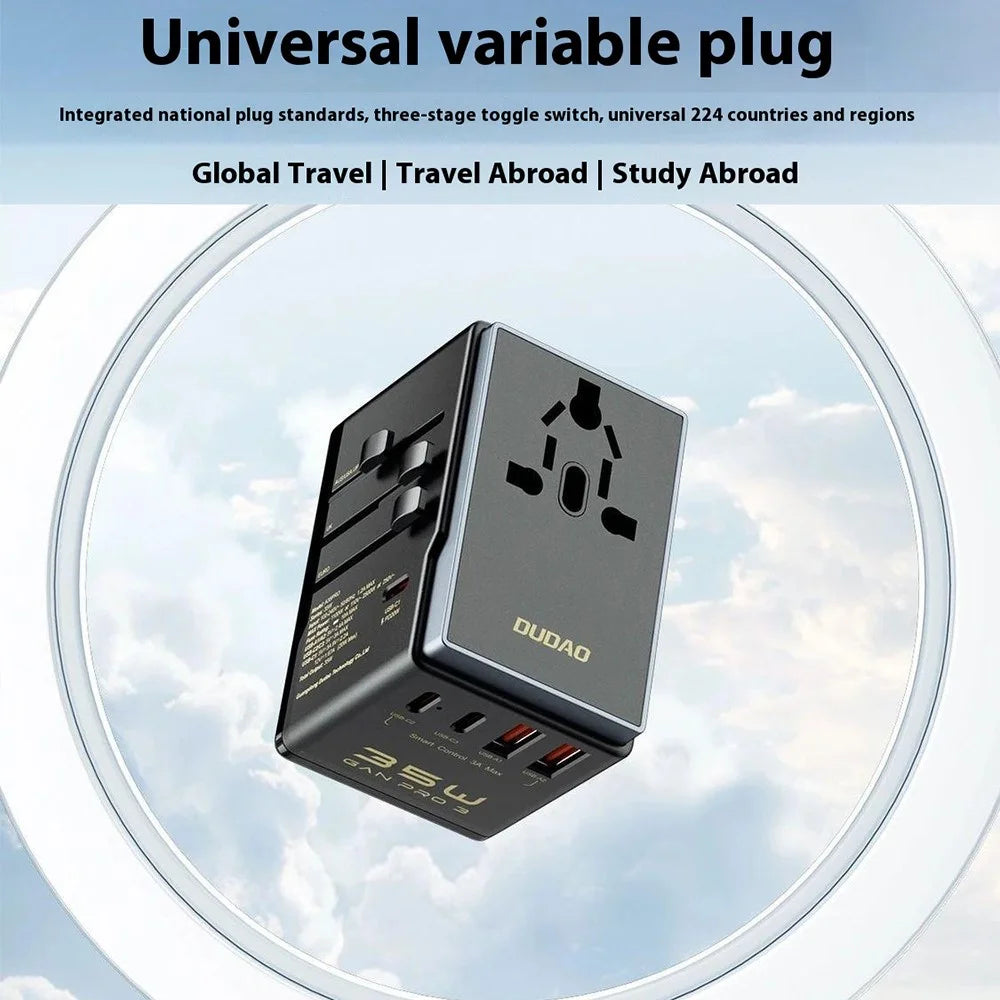 DUDAO A35Pro A35Pro Global Travel Charger 35W GaN Fast Charging Adapter with 2 USB + 3 Type-C Ports - 5