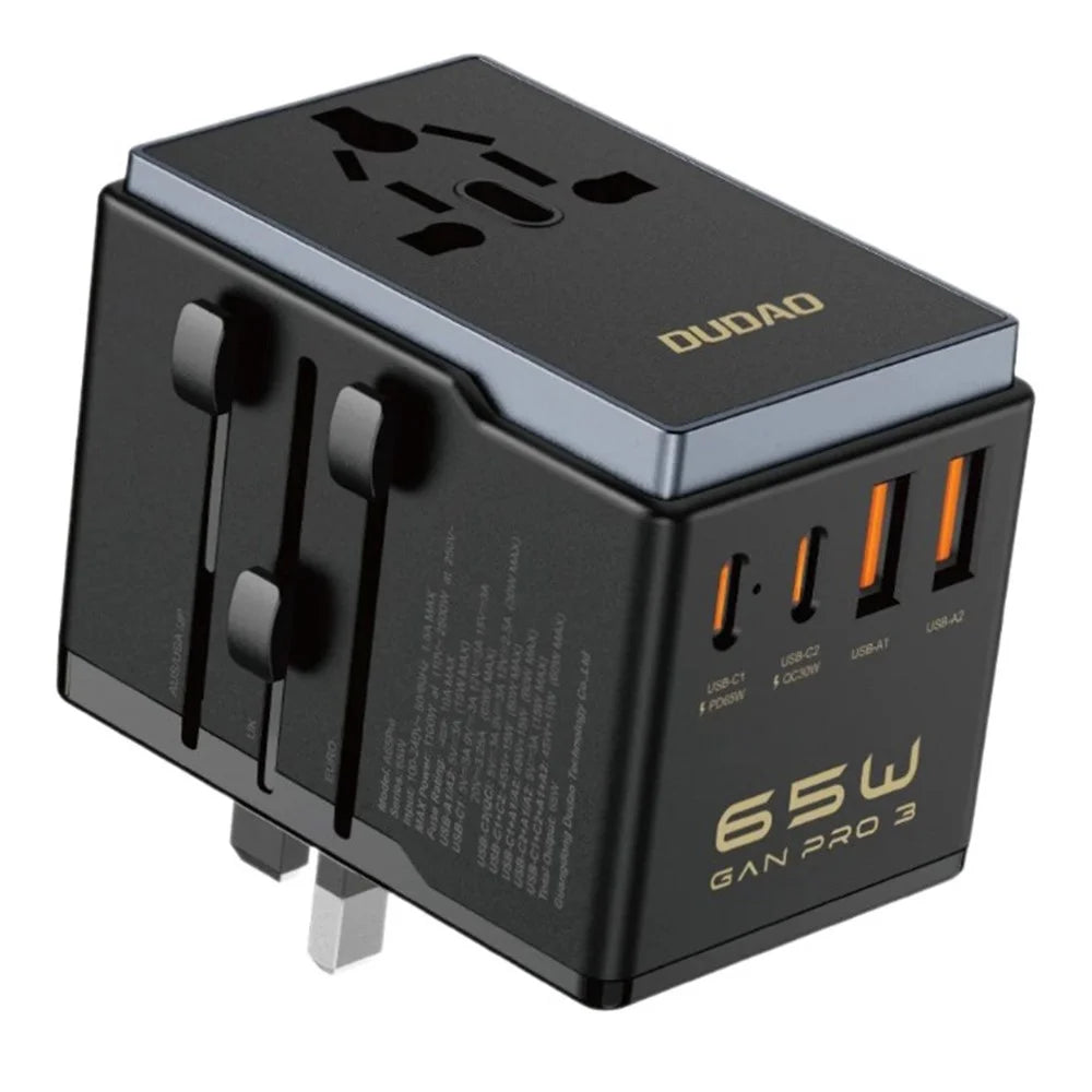 DUDAO A65Pro Universal 65W Fast Charging Travel Adapter Global Plug Converter Charger - 1