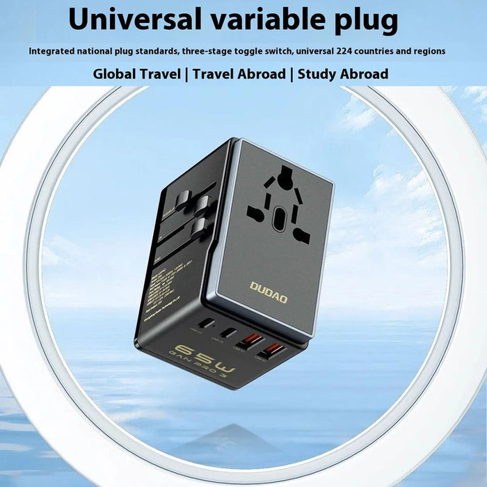 DUDAO A65Pro Universal 65W Fast Charging Travel Adapter Global Plug Converter Charger - 5