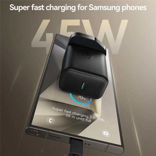 JOYROOM JR-TCG13 UK Plug USB-C 45W GaN Fast Charger for Samsung Phones Power Adapter - 2