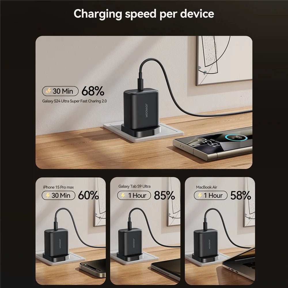 JOYROOM JR-TCG13 UK Plug USB-C 45W GaN Fast Charger for Samsung Phones Power Adapter - 3