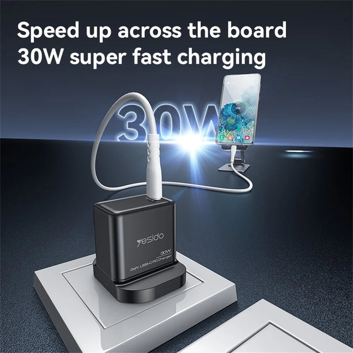 YESIDO YC82 PD 30W Fast Charging Power Adapter Type-C Single Port GaN Wall Charger - 3
