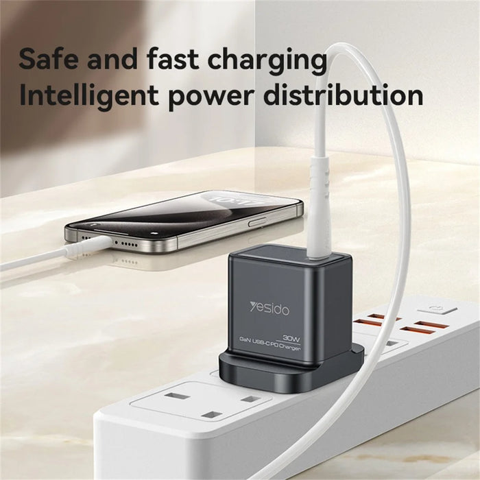 YESIDO YC82 PD 30W Fast Charging Power Adapter Type-C Single Port GaN Wall Charger - 5