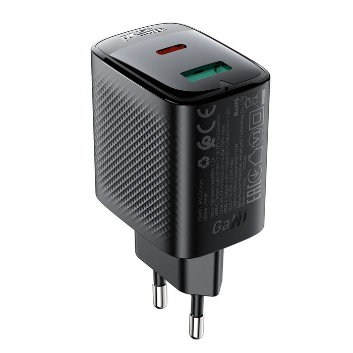 ACEFAST A106 GaN Charger PD 45W Fast Charging Dual Port USB-C USB-A Adapter - EU Plug - 2