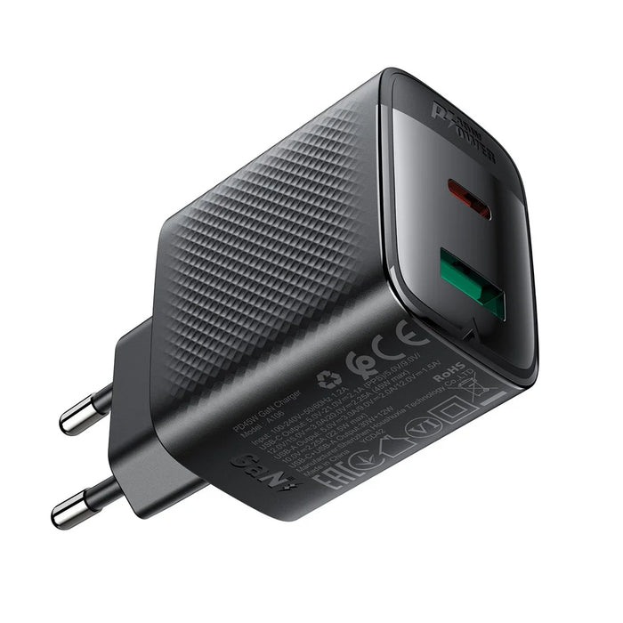 ACEFAST A106 GaN Charger PD 45W Fast Charging Dual Port USB-C USB-A Adapter - EU Plug - 4