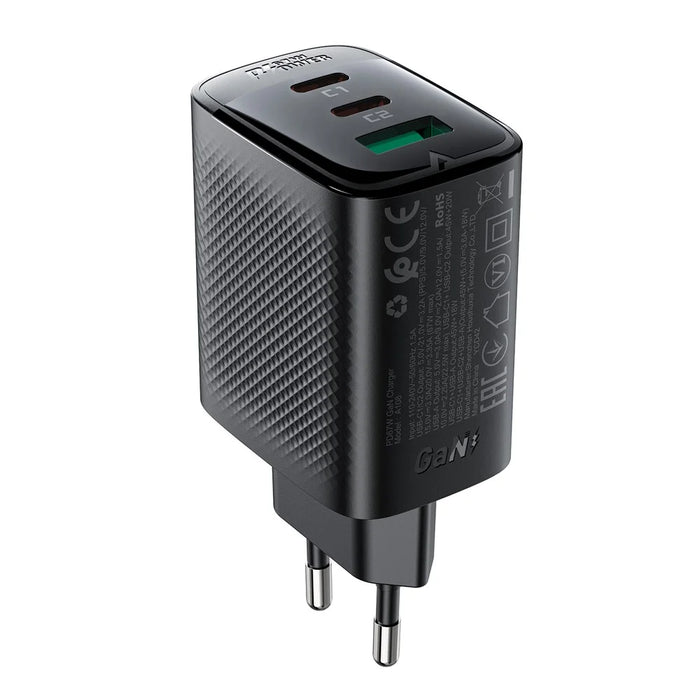 ACEFAST A108 PD 67W GaN Charger 2 USB-C + USB-A Fast Charging Adapter - EU Plug - 2
