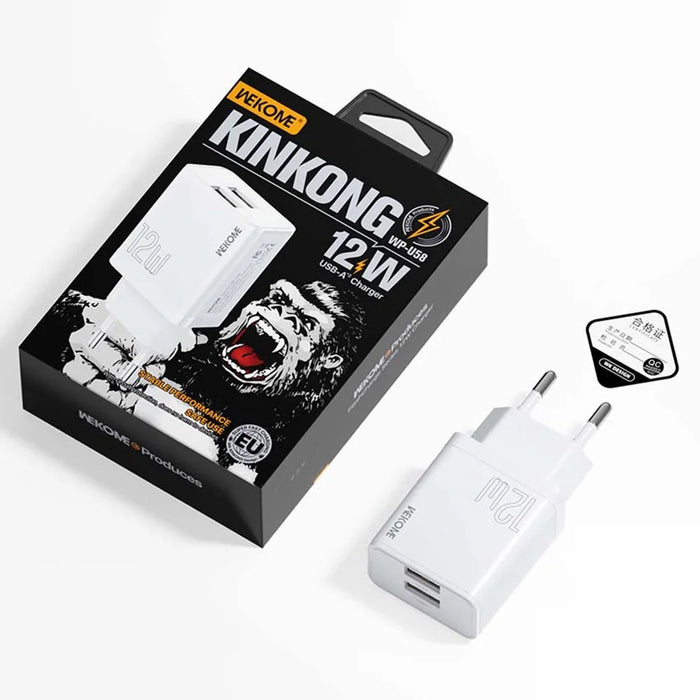 WEKOME WP-U58 12W USB Charger Dual Port Fast Charging Adapter - EU Plug - 3