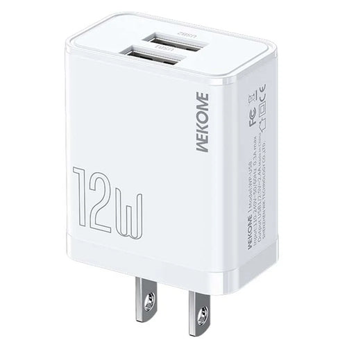 WEKOME WP-U58 12W USB Wall Charger Dual Port Fast Charging Adapter - US Plug - 1