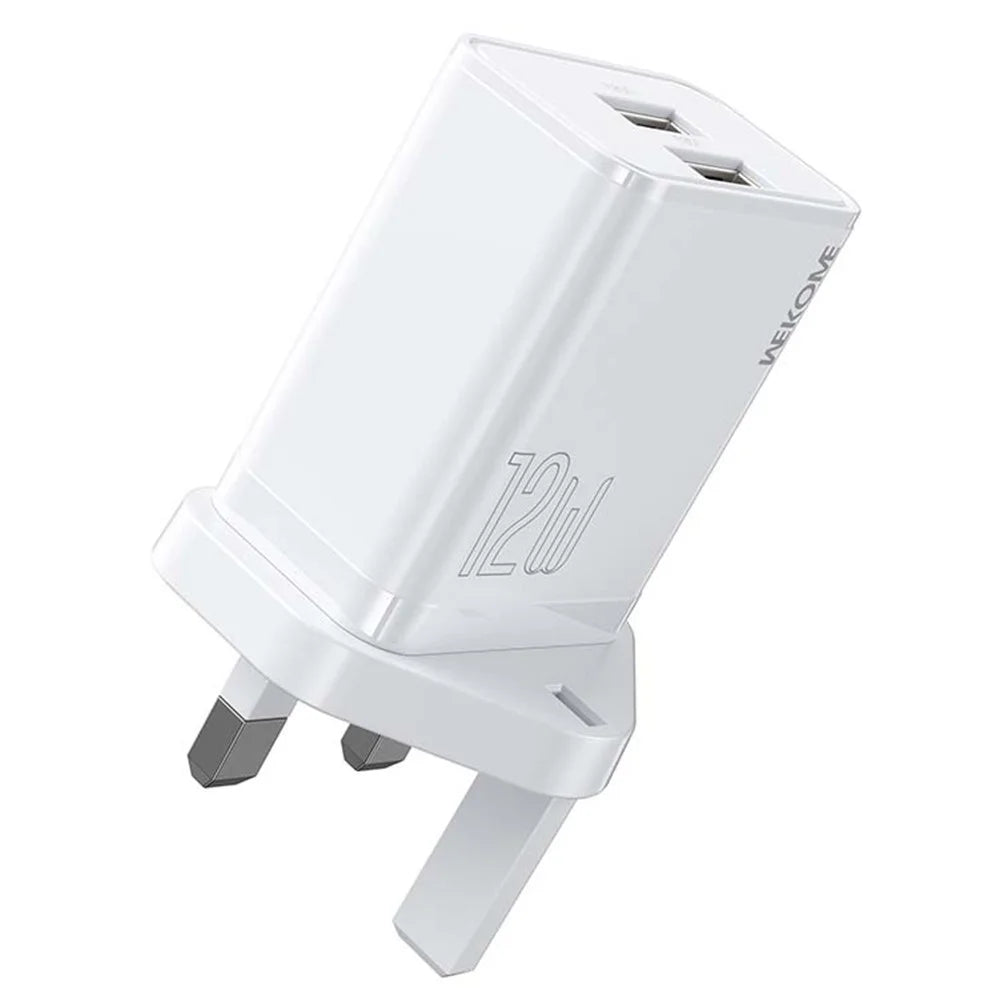 WEKOME WP-U58 12W USB Wall Charger Dual Port Fast Charging Adapter - UK Plug - 1