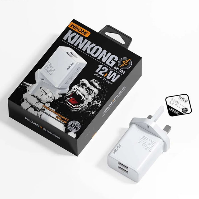 WEKOME WP-U58 12W USB Wall Charger Dual Port Fast Charging Adapter - UK Plug - 3
