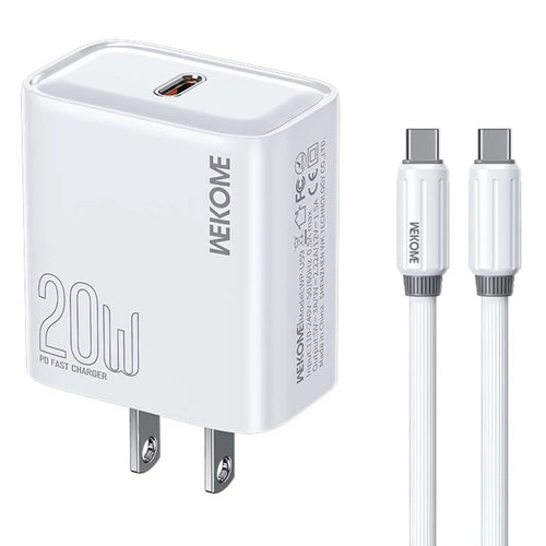 WEKOME WP-U59 PD20W Fast Charger Type-C Power Adapter with Cable - US Plug - 1