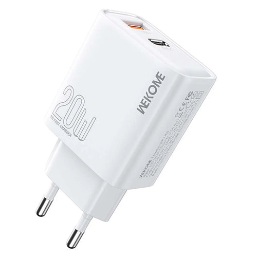 WEKOME WP-U60 20W Fast Charger USB-A / Type-C Dual Port Portable Wall Charger Adapter (EU Plug) - 1
