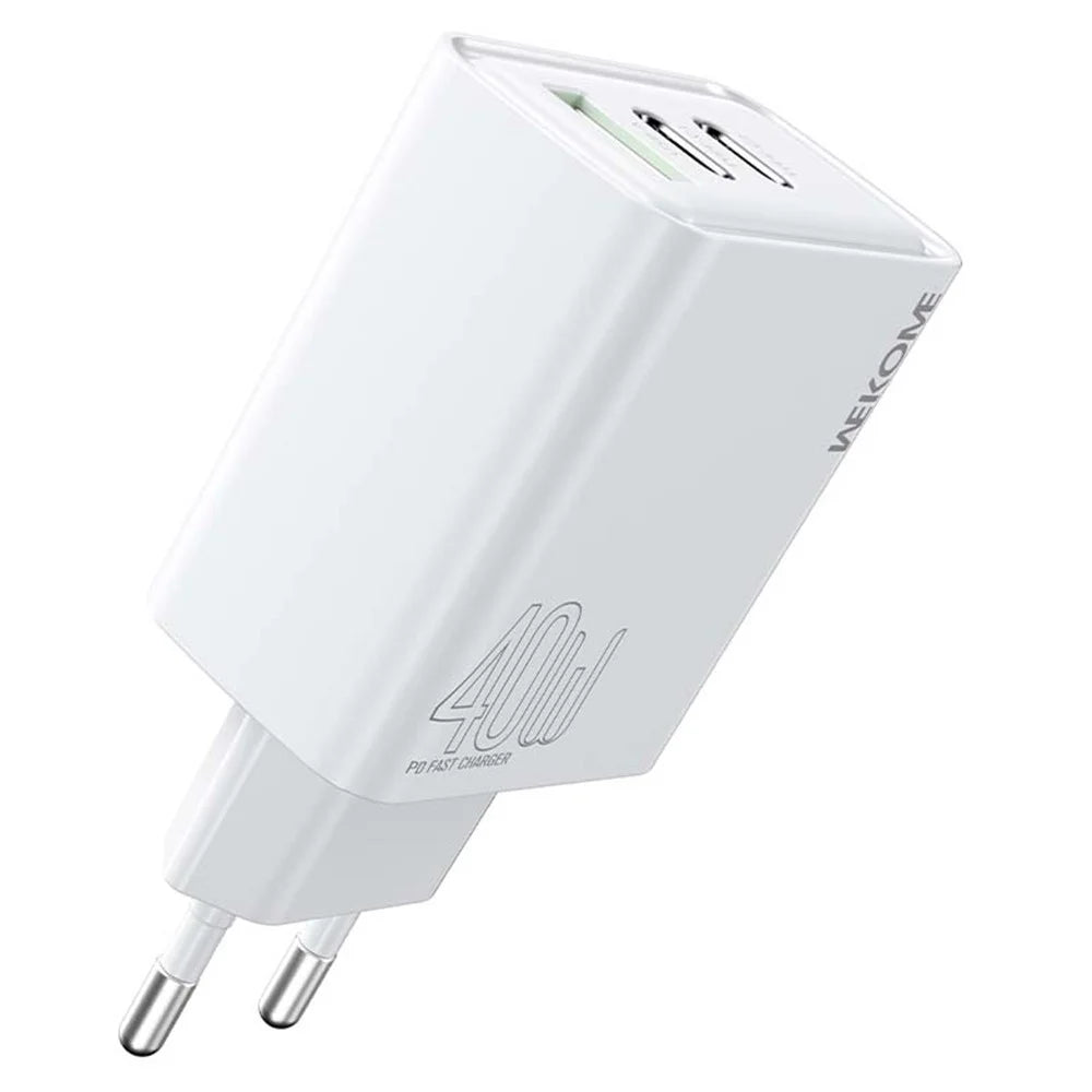 WEKOME WP-U63 40W Fast Charger USB-A  /  Dual Type-C Ports Wall Charger Adapter - EU Plug - 1