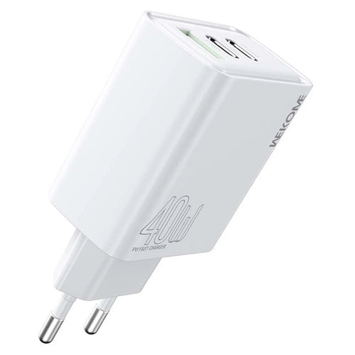 WEKOME WP-U63 40W Fast Charger USB-A  /  Dual Type-C Ports Wall Charger Adapter - EU Plug - 1
