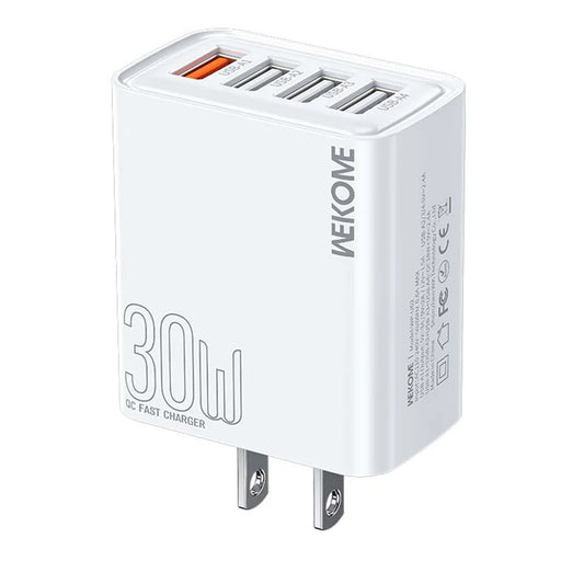 WEKOME WP-U62 30W 4-Port USB-A Fast Charger Wall Adapter Multi-Port Charging US Plug for Phone Tablet - 1
