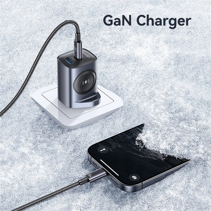 USAMS CC295 T67 20W Multi Function Charger Adapter for Phones  /  iWatch USB-A + USB-C Wall Charger - UK Plug - 6