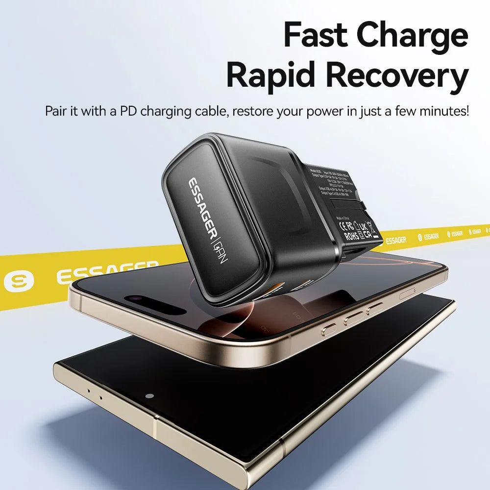 ESSAGER G535 35W Travel Charger CN / US + EU + UK + AUS Plug GaN Phone Power Adapter - 5